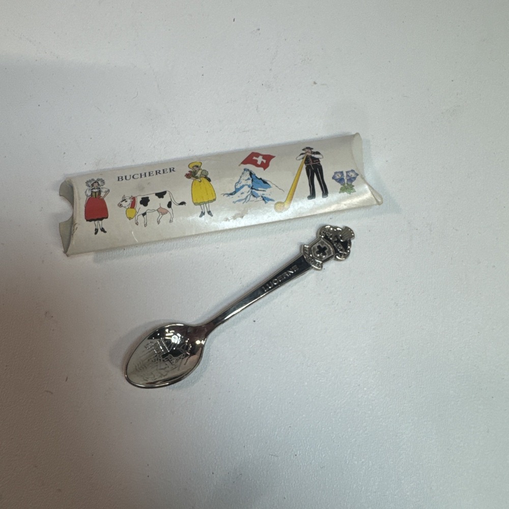 Rolex Bucherer Of‎ Switzerland City of Lugano Vintage Souvenir Spoon In Box